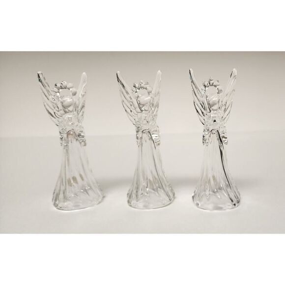 MIKASA VTG 1980s Crystal Glass Heavenly Music Angel Trumpet Christmas Ornament - Picture 2 of 9